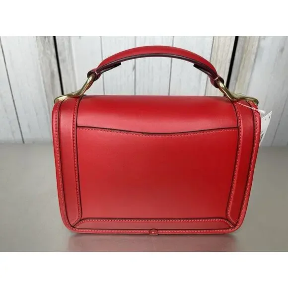 New! Coach Hero Shoulder Bag Sport Red Accordion Style Hangtag Strap Crossbody - Picture 3 of 10